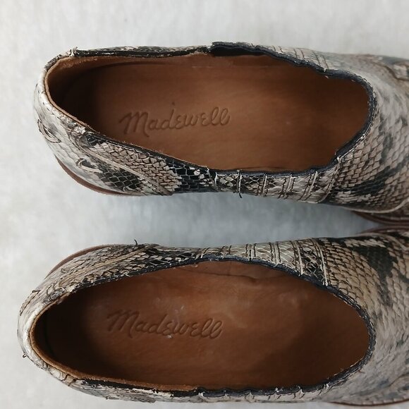 Madewell The Cline Western Bootie in Snake Embossed Leather Size 7.5 - Picture 8 of 11